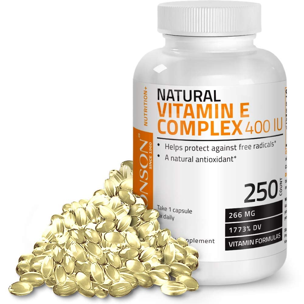 Bronson Natural Vitamin E Complex 400 I.U. (D-alpha Tocopherol), 250 Softgels