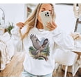 thumbnail image 2 of Retro Red Tailed Hawk Wings Spread Birding Sweatshirt - 90s Vintage Birds Of Prey Forest Nature Scene - Sizes S-5XL ,Art Print JSC, 2 of 5