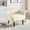 Cream, variant on Modern PU Accent Chair, Upholstered Armchair with Solid Wood Legs, 300 LBS Capacity, Ideal for Living Room, Bedroom, Reading Nook