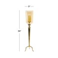 thumbnail image 4 of DecMode Gold Aluminum Metal Tall Floor Hurricane Lamp with Iridescent Glass Holder and Scrolled Legs, 4 of 14