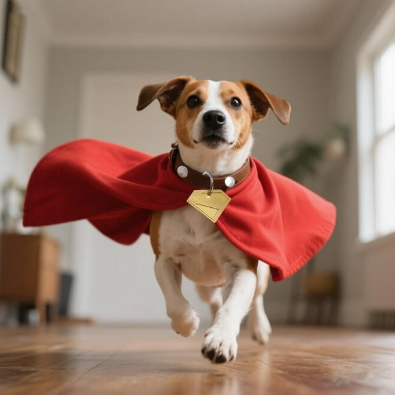 Halloween Superhero Dog Red Cape Set - Complete Set with Soft Collar & Tag