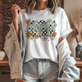 thumbnail image 6 of Floral Mama Checkered T-Shirt, White, Natural and Black Retro Tee for Stylish Mothers, 6 of 11