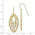 thumbnail image 4 of Solid 14K Yellow Gold Oval & Web Earrings - 48mm, 4 of 6