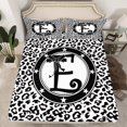thumbnail image 2 of Feelyou Initial E Letter Twin Sheet Sets for Teen, Black White Fashion Bow-tie Twin Fitted Sheet, Chic Cheetah Print Flat Sheet, Lightweight Room Decor, 3 Pieces, 2 of 7