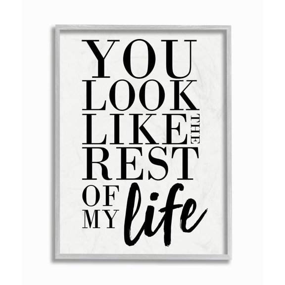Stupell Industries You Look Like Romantic Family Word Design Framed Wall Art by Erica Billups