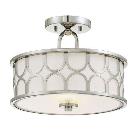 

Trade Winds Lighting TW020620PN 2 Light Transitional Semi-Flush Mount Ceiling Light 100 Watts in Polished Nickel