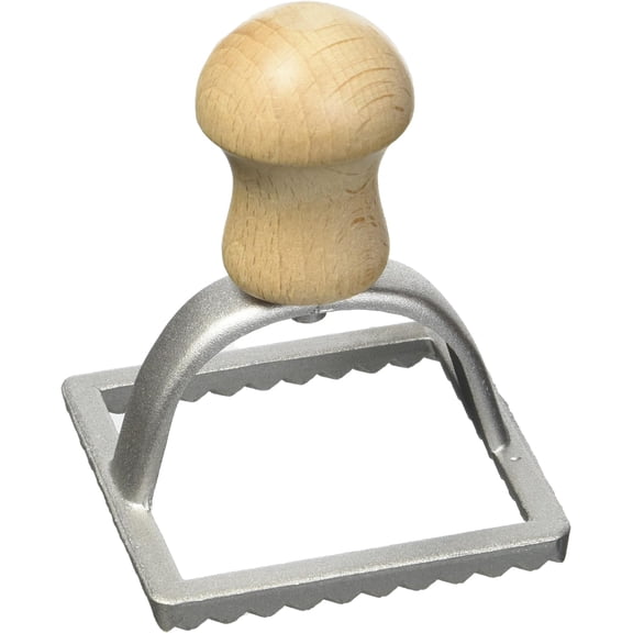 Aluminum Square Ravioli Stamp With Beechwood Handle, 2-3/4 Inch By 2-3/4 Inch