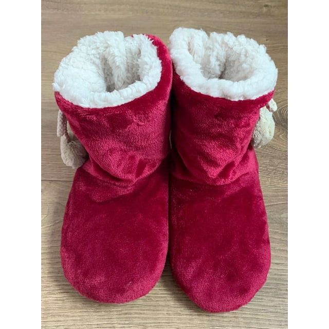 Pantuflas de botín para mujer, zapatos de casa de espuma viscoelástica, botines para mujer, zapatos cálidos con forro de felpa para interior