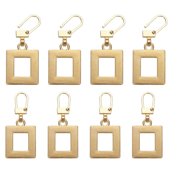 8Pack Zipper Pull Replacement, Square Detachable Tiny Zipper Slider, Gold