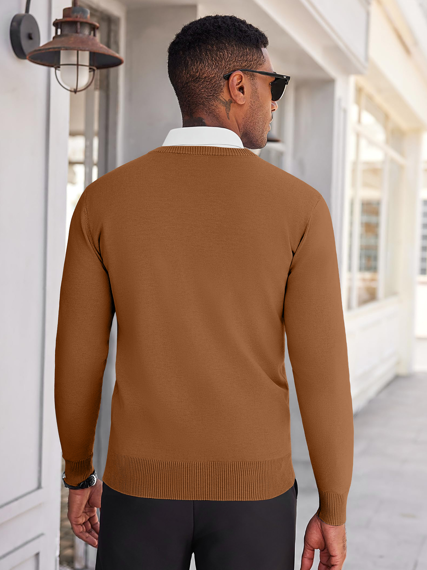 HAOMEILI Men's V-Neck Pullover Sweater photo 3