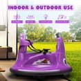 thumbnail image 6 of TOBBI 12V Bumper Car Ride on with Remote Control, Music, LED Lights, 360 Spin Age 1.5-9 Child, Purple, 6 of 15