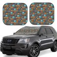 thumbnail image 2 of Uemuo Industrial Transportation Printed 2 PCS Car Windshield Sun Shade, Auto Sun Heat and UV Rays Blocker, Foldable Automotive Front Window Sunshade Protector, 2 of 7