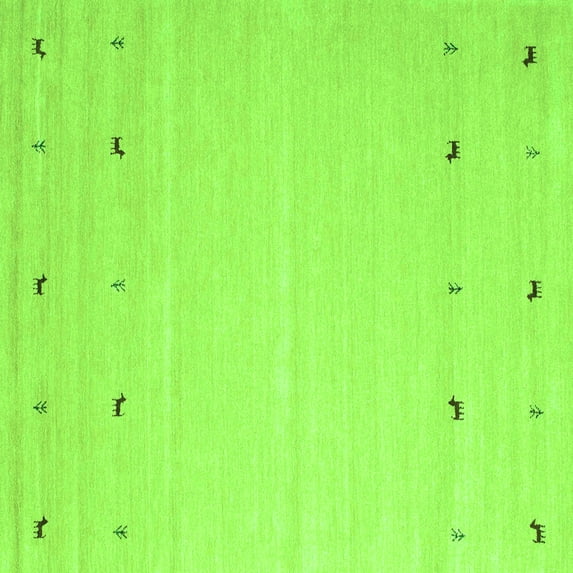 Ahgly Company Indoor Square Solid Green Modern Area Rugs, 3' Square