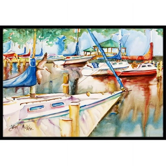 Sailboats At The Gazebo Indoor & Outdoor Mat- 18 x 27 in.