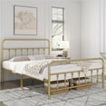 thumbnail image 7 of Topeakmart Metal Bed Frame Spindle Headboard and Footboard, Antique Gold, Queen, 7 of 7