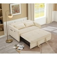 thumbnail image 6 of Noodeniya 55" Corduroy Twins Pull Out Sofa Bed with 2 Large Side Pockets and USB, Convertible Sleeper Couch, Loveseat for Small Place, Beige, 6 of 17