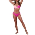 thumbnail image 2 of INSPIRE CHIC Women's Front Cross Contrast Color Bikini Sets 2 Piece Strappy Top Tie Size Triangle Bottoms Swimwear Bathing Suits Small Rose Red Pink, 2 of 5