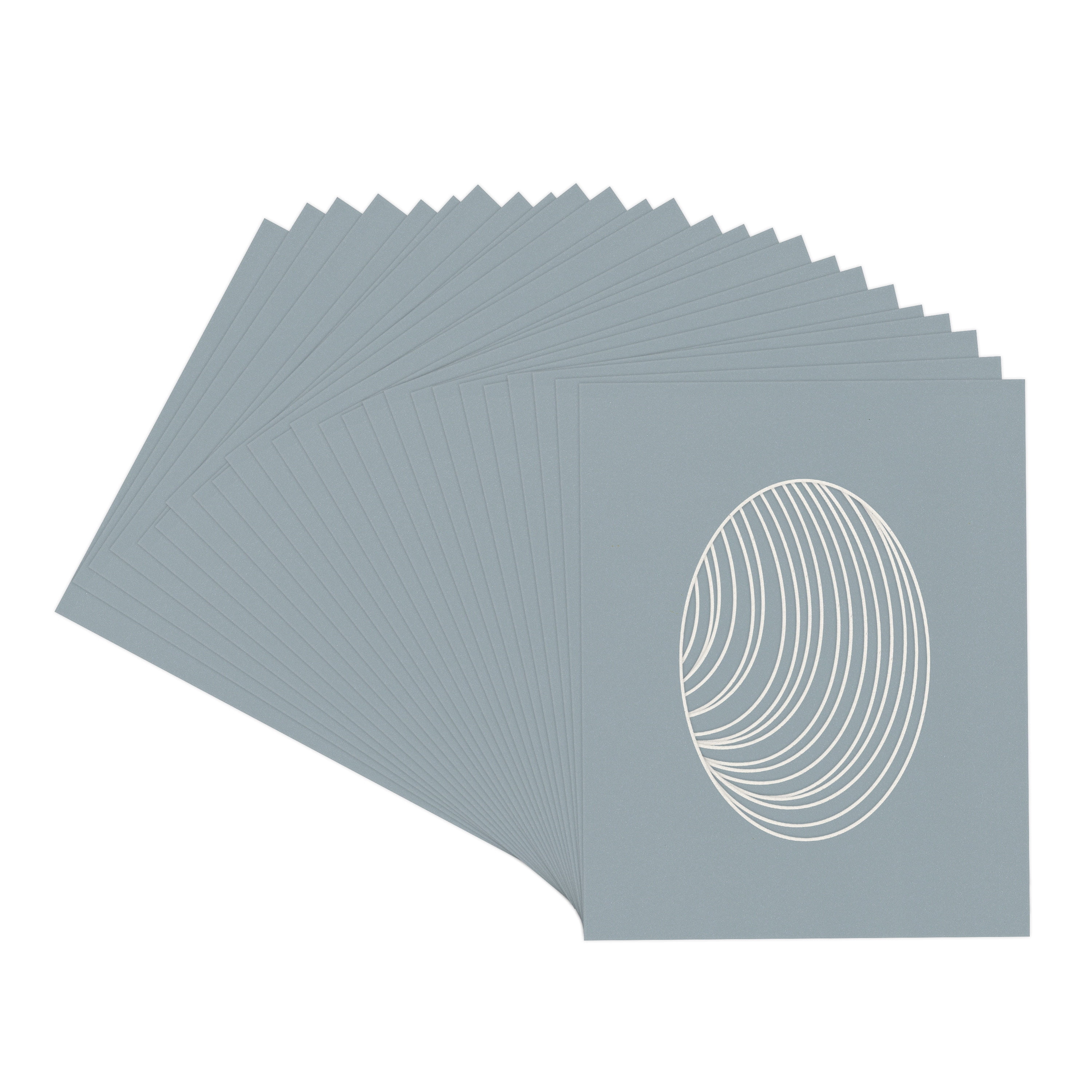 Metallic Silver Picture Frame Mat for 22x28 Frames - Oval Opening for 18x24 Photos - 25 Mats