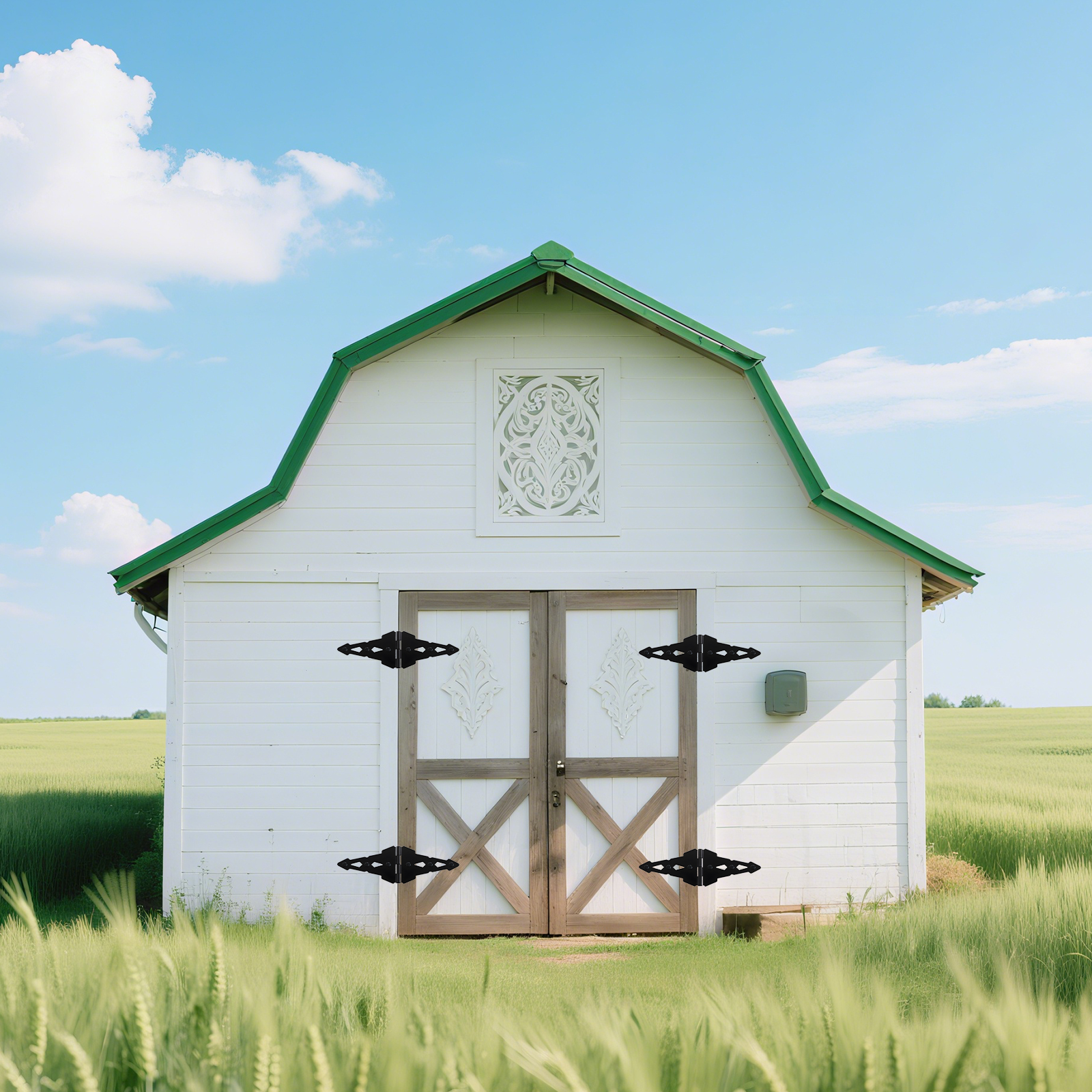 WellMade 8 in. Strap Gate Hinge, Heavy Duty Black Steel Hinge with Screws for Fence, Barn and Garage, 6 pack