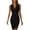 A-Black, variant on Women's Sleeveless V Neck Blazer Dresses Bodycon Wrap Front Mini Dress with Side Slit for Work Party,Navy,Size L