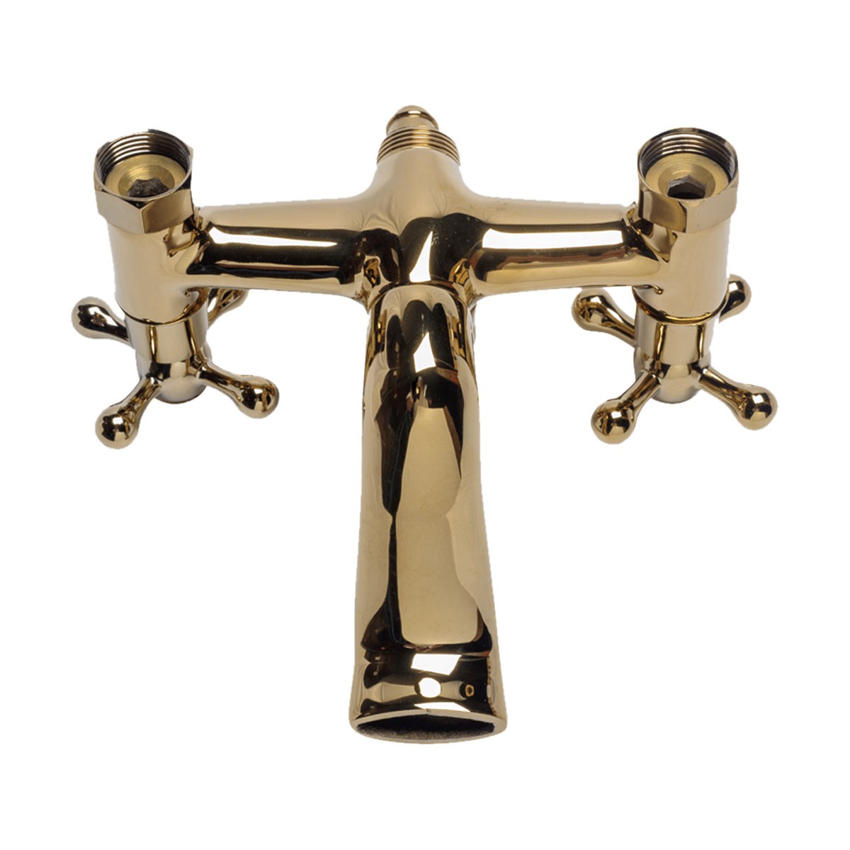 Gold Tub Shower Center-Set Faucet Bathroom bathtub Tap 6", Brass 2-Cross Handle| Renovators Supply