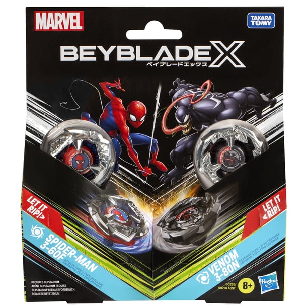 Beyblade X Marvel Collab Spider-Man 3-60F Vs. Venom 3-80N