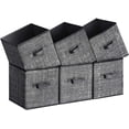 thumbnail image 1 of SONGMICS Cubos de Almacenamiento de Tela no Tejida de 28 cm con Asas Dobles, Juego de 6, Organizadores de Armario, Negro ROB026B01V1, 1 of 5