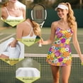 thumbnail image 6 of Yuyamidu Hippie Floral Women Tennis Dress Flowers Casual Athletic Outfit Built in Shorts with Pocket Dresses Size S Womens Mini Golf Spaghetti Strap Dress for Summer, 6 of 7
