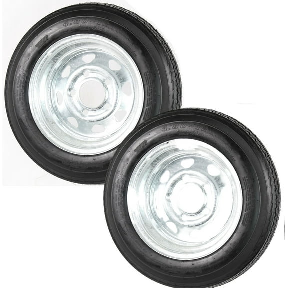 eCustomrim 2-Pack Trailer Tire Rim 4.80-12 12 in. Load C 5 Lug Galvanized Spoke Wheel