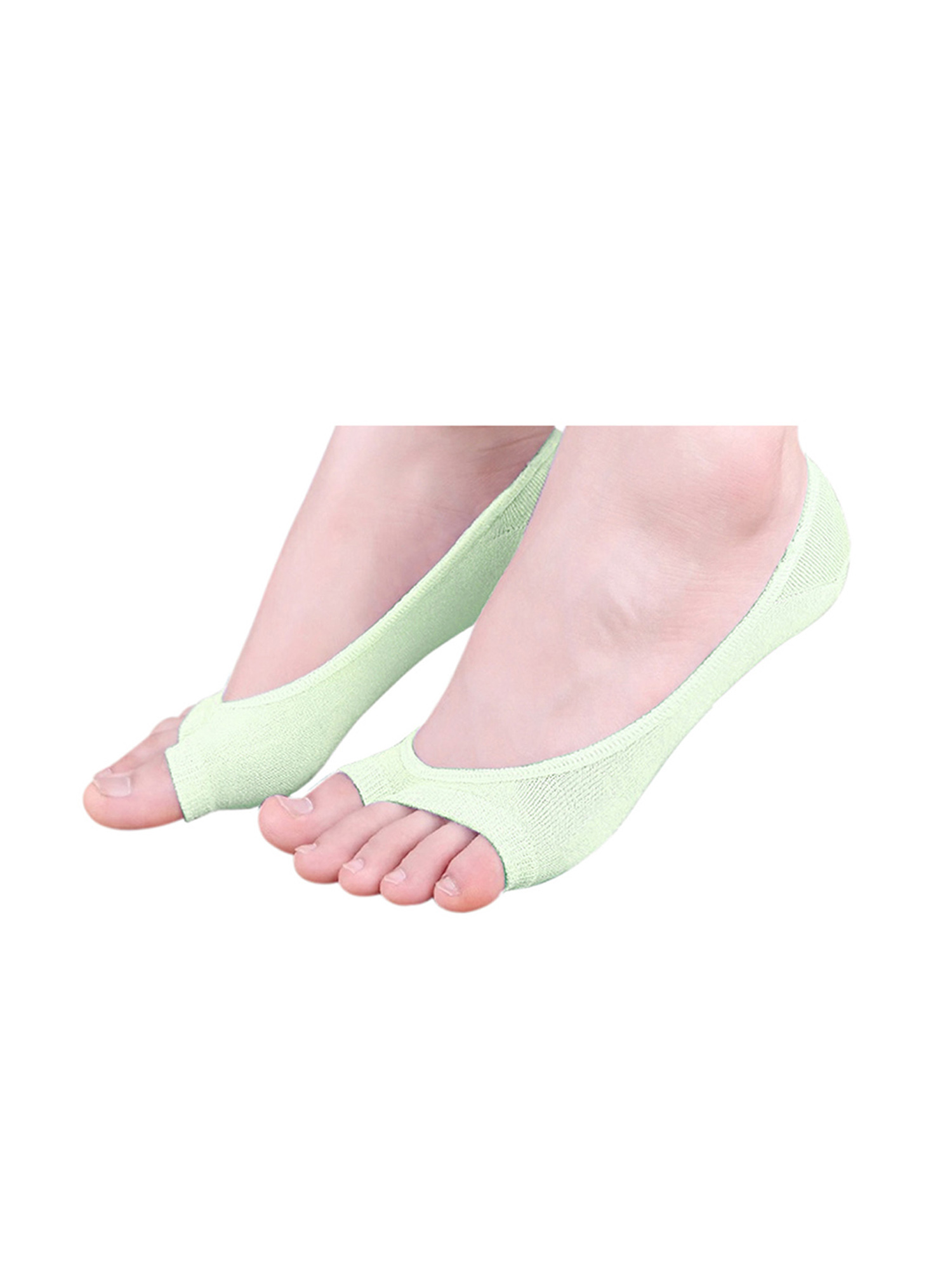 Allegra K Women's Low Cut No Show Heel Grip Toeless Boat Socks - image 3 of 6