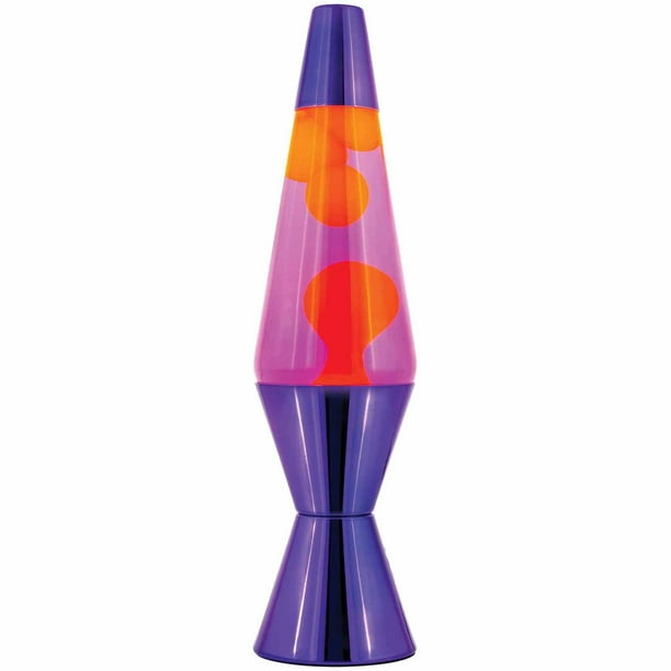 2158 14.5" Purple Metallic Lava Lamp, Yellow Wax / Purple Liquid