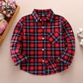 thumbnail image 2 of XIMIN Boys Flannel Shirt Toddler Kids Buffalo Plaid Long Sleeve Button Down Shirt Casual Fall Winter Tops, 2 of 9
