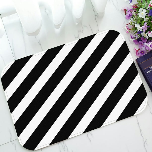 ECZJNT Abstract lines Modern black white texture Doormat Bath Mat Rug Entrance Rug Floor