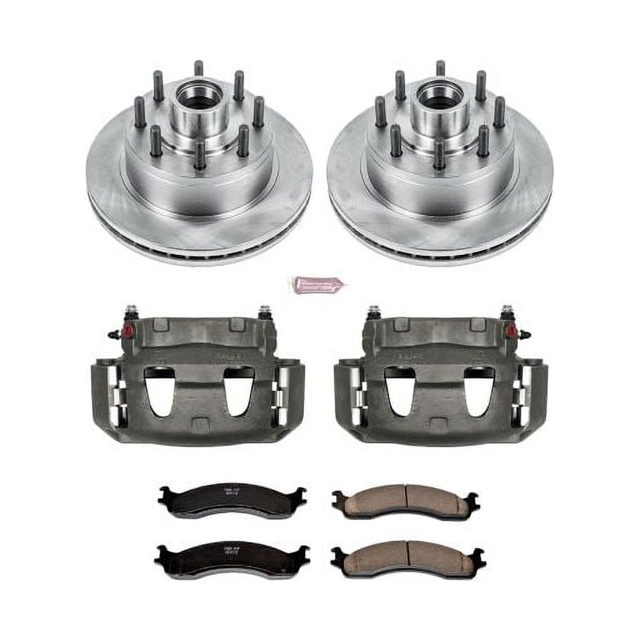 PowerStop Front Stock Replacement Brake Pad and Rotor Kit with Calipers Fits: FORD Select Models KCOE5088