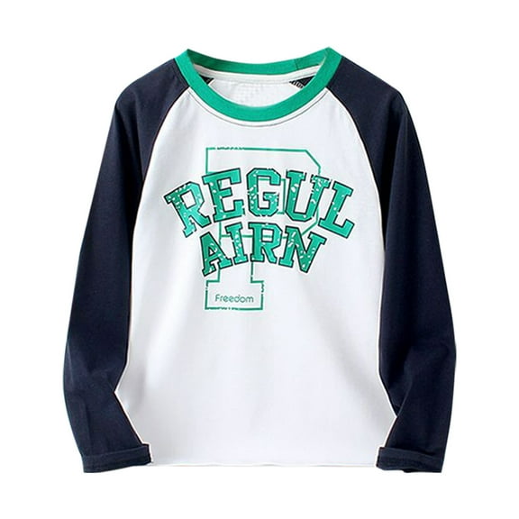 ibiyuan Boys Hoodies Size 12 Back To School Autumn New Boys' Long Sleeved Big Kids Contrast Color T Shirt Top Children's Base Shirt,Dark Blue,8-9 Years