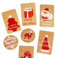 thumbnail image 5 of QUETO 100 Pieces Christmas Kraft Paper Gift Tags Hang Labels with Red and Black Plaid Snowflake Christmas Tree Elk Patterns and 9.8inch Twine Rope for Christmas, 5 of 5
