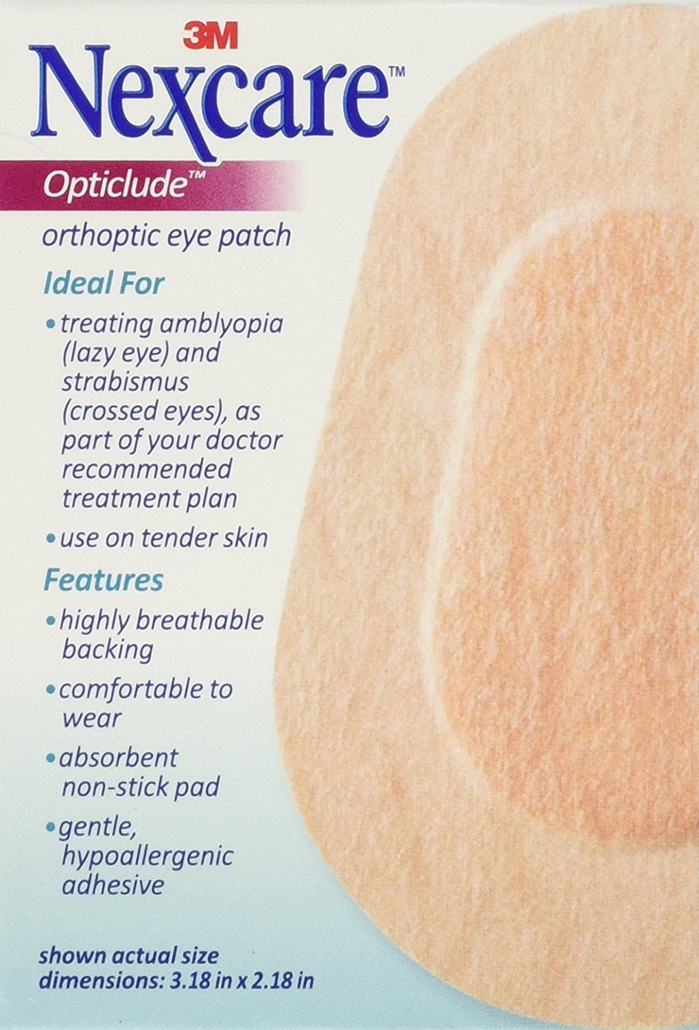 Nexcare Opticlude Orthoptic Eye Patches Regular 20 Each Walmart Com