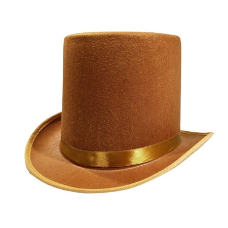 Deluxe Felt Gangster Hat - Nicky Bigs Novelties Tall Deluxe Felt Top Hat, Brown, One Size