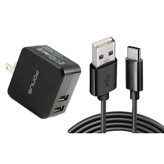 Home Charger for Samsung Galaxy S24/Ultra/Plus Phone - 17W 2-Port USB 3.4A Type-C Cable 6ft Power for Galaxy S24/Ultra/Plus