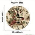 thumbnail image 2 of ZXCXRQFa Grapes Wine Glass Bottle Silent Non Ticking Round Wall Clock Home Decor Battery Operated Decorative for Living Room, Kitchen, Bedroom Clock Art, 2 of 7