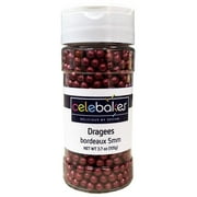 Celebakes by CK Products Dragee 5mm Rounds, Bordeaux, 3.7oz