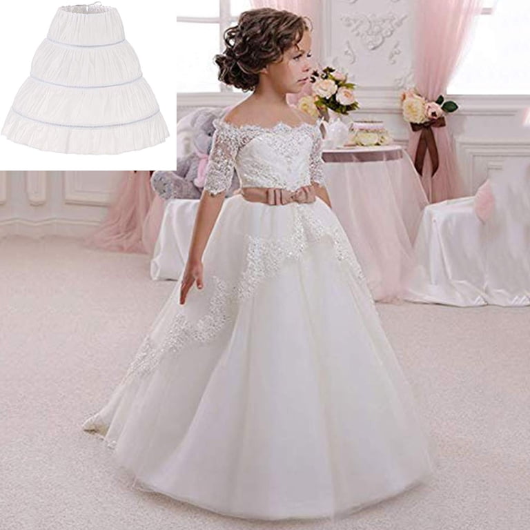 children petticoat party dress MQLKF Children 3 Hoops Petticoat Girls Petticoats Under 4 14 Years Girls  Form Dress Basic Versatile Unique Clothes Dress UP Party
