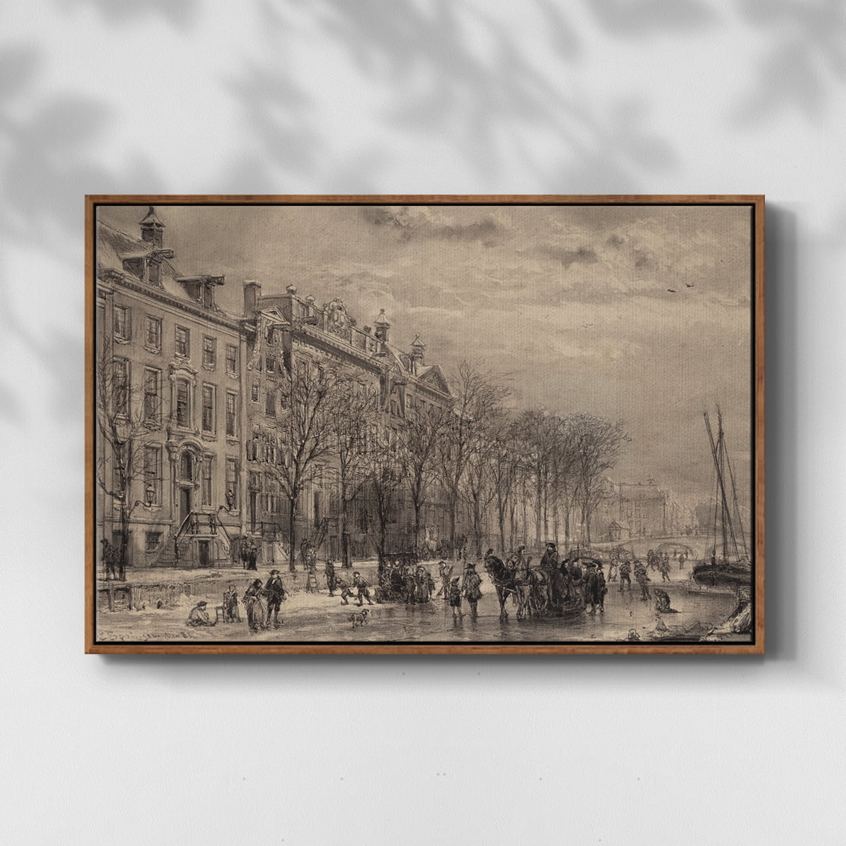 Vintage Landscape-CCXXXIII By Wexford Home Framed in Walnut Wood Gallery Wrapped Canvas 27 in. x 41 in.