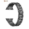 thumbnail image 2 of Spencer Stainless Steel Bling Bands Compatible with Apple Watch Band 42mm 44mm Metal Replacement Wristband Women iWatch Series 5 4 3 2 1 "Black", 2 of 8