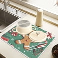 thumbnail image 2 of Yayeee Dish Drying Mat for Kitchen Counter 16" x 18" Microfiber Super Absorbent Coffee Decorative Pad, Christmas Gingerbread, 2 of 9