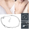 thumbnail image 2 of Pulsera ajustable para mujer, pulsera ajustable con corazón de plata 925, pulsera tipo brazalete, accesorios de joyería de moda para fiestas, banquetes y bodas, 2 of 8