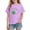 Purple, variant on Cethrio Girls Cotton T-shirts, Graphic Short Sleeve Party Casual St Patrick's Day Tops Purple Size 7-8