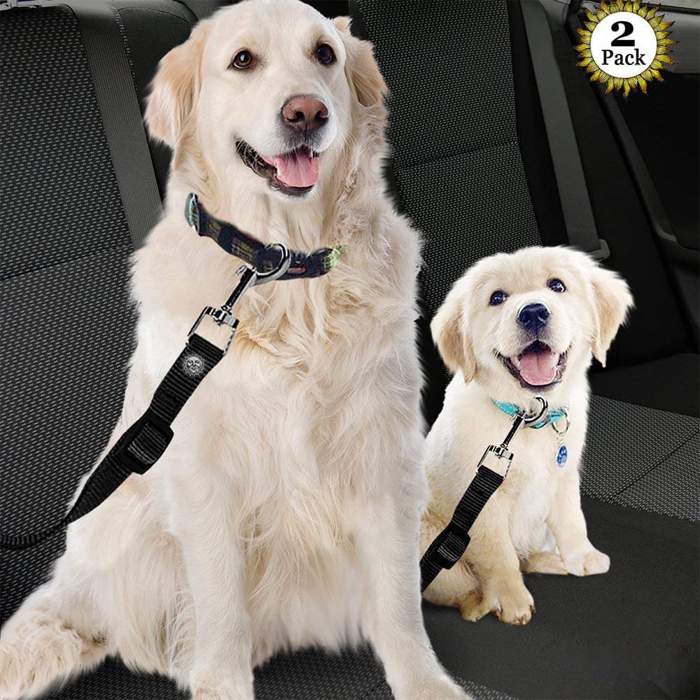 GLiving 2 Pack Dog Seatbelt, Adjustable Pet Car Safety Seat Belt Nylon