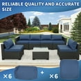 thumbnail image 7 of Waroom Outdoor Cushion Covers for Patio Furniture Sets, Water-Resistant Cushion Covers Replacement Set of 12pcs, Non-Slip, Navy Blue, 7 of 7