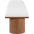 thumbnail image 4 of Meridian Furniture Pavilion Cream Boucle Fabric Bench, 4 of 13